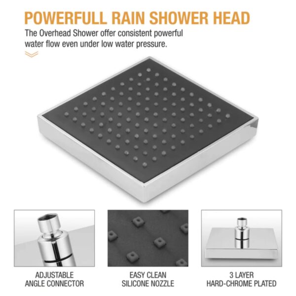 Endoware Gamma 6 x 6 Inch Luxury Overhead Shower – Powerful Water Flow - Image 4